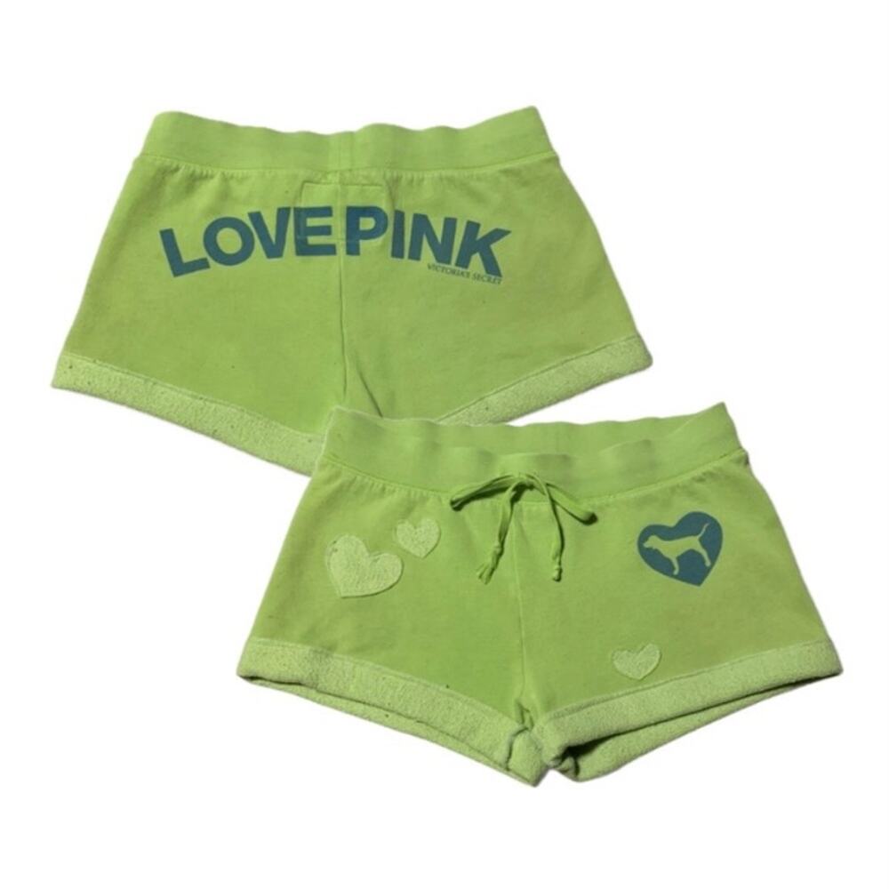 Victoria’s Secret PINK Y2K Green Sheep “Love Pink” Mini Shorts – Medium